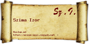 Szima Izor névjegykártya